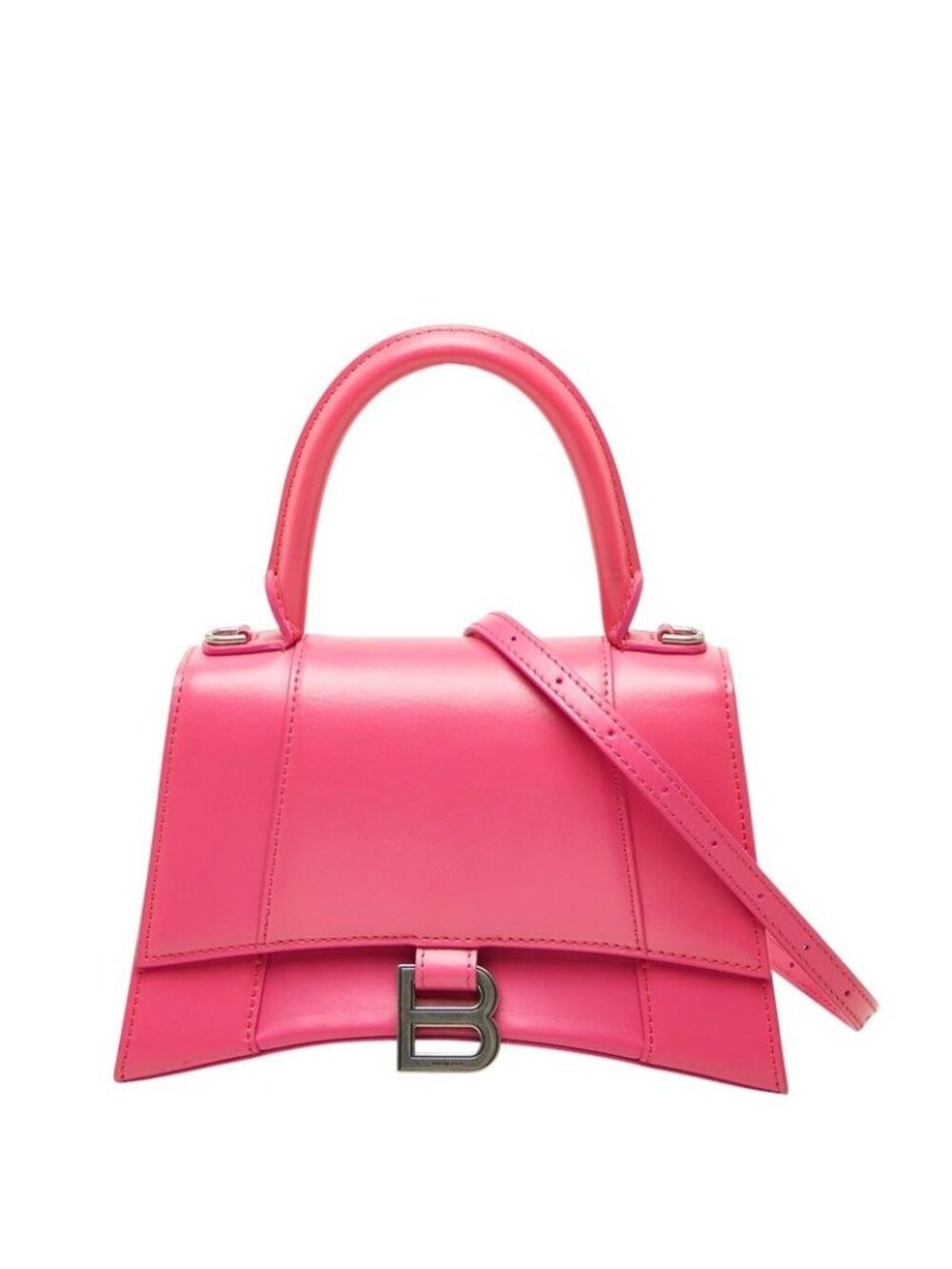 Balenciaga Hourglass Small 2-Way Shoulder Bag Top Handle Pink Leather